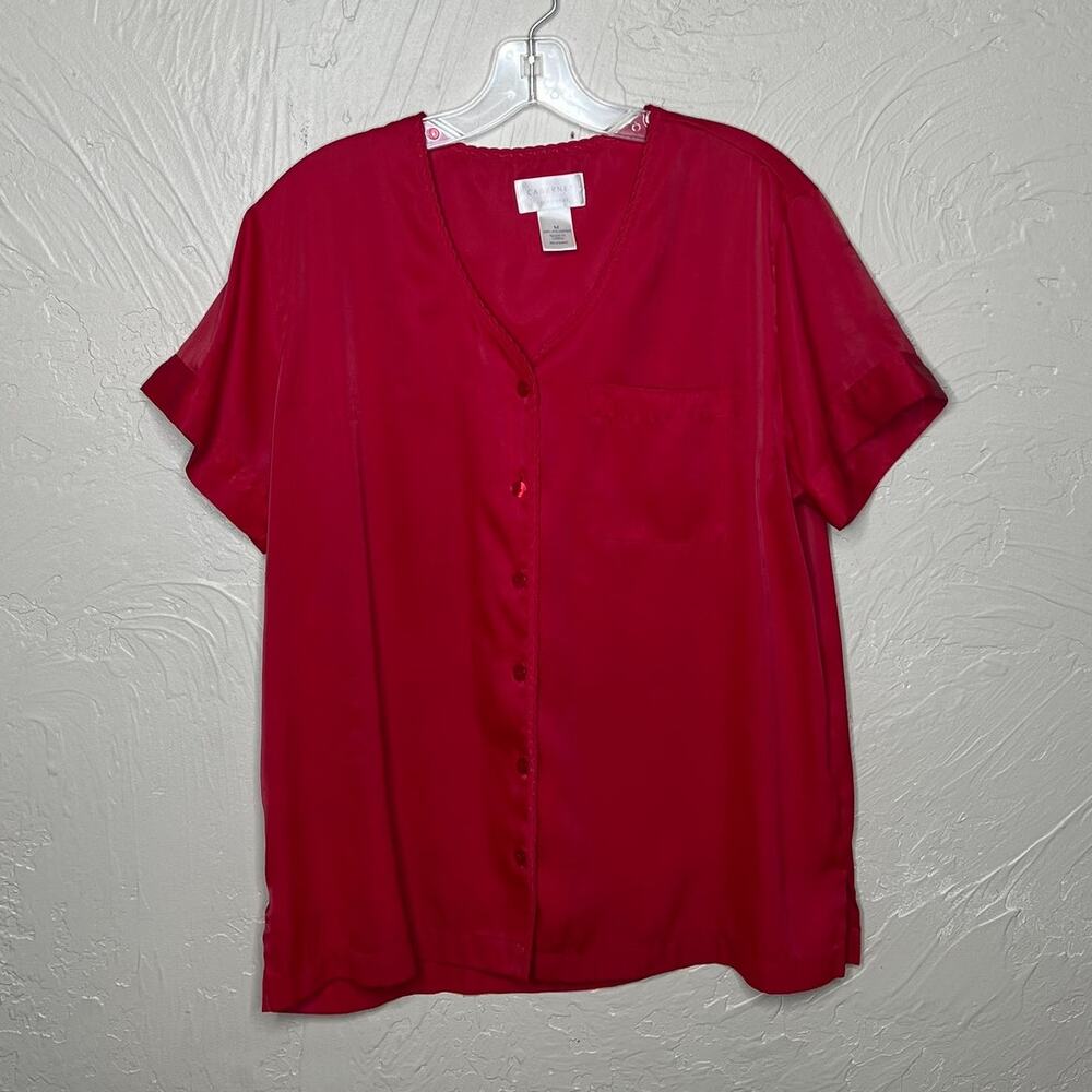 Cabernet Button Up Sleepwear Top Size Medium